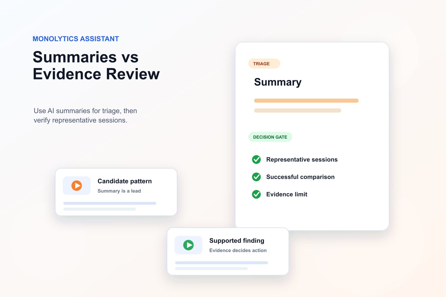 Session Replay Summaries vs Evidence Review